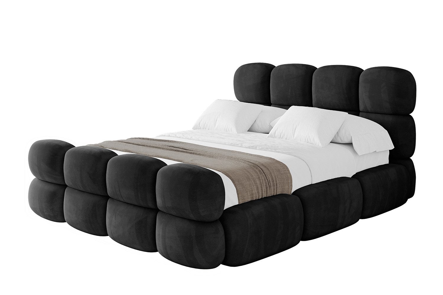 ALTDECOR Polsterbett NOMA-Z (Polsterbett mit Bettkasten und Lattenrost, Boxbett ohne Matratze), Doppelbett mit Stauraum, Bett mit Kopfteil