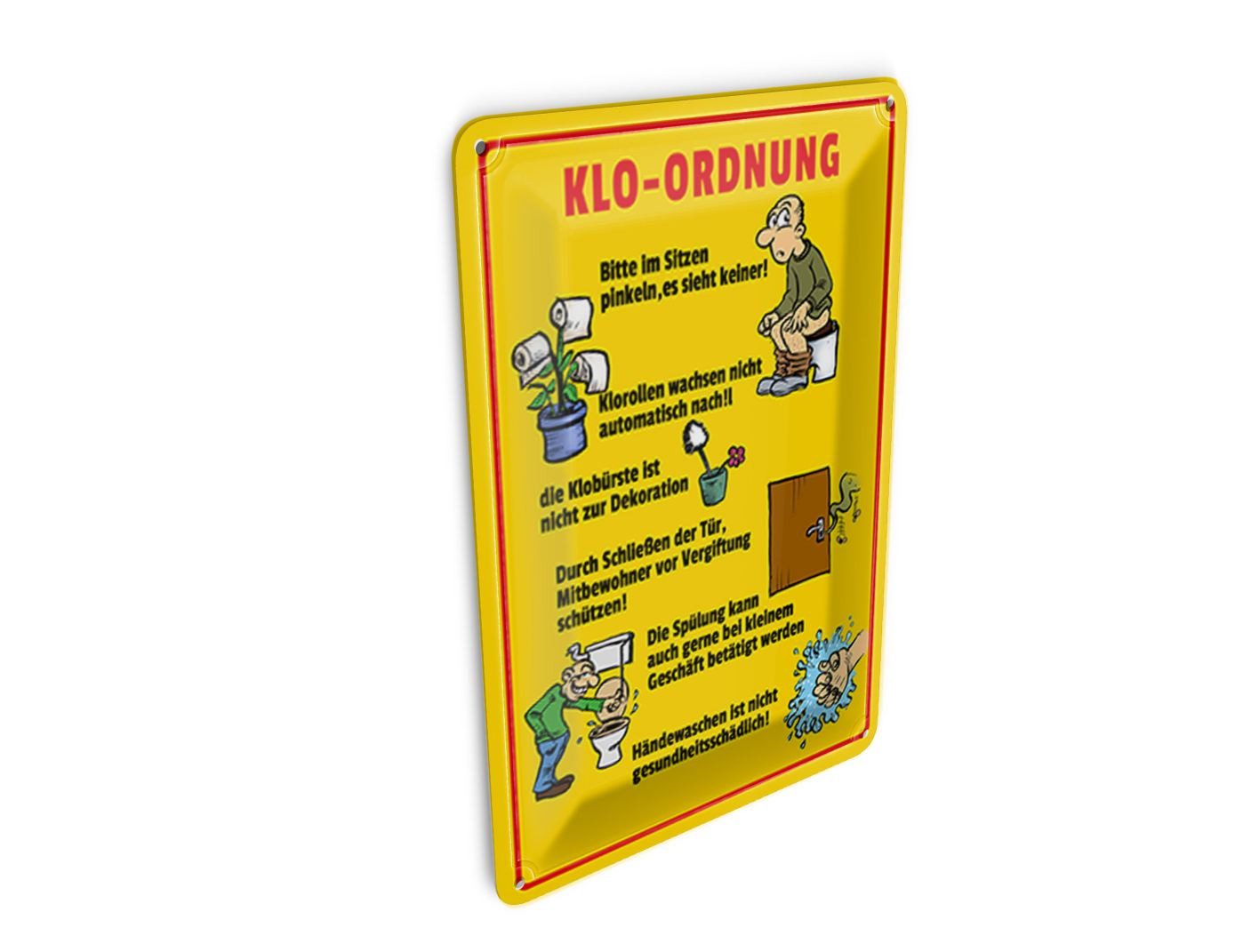 Femer GmbH Postkarte Hinweis 10x14 cm Klo Ordnung im Sitzen pinkeln, unfrankiert