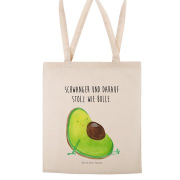 Mr. & Mrs. Panda Tragetasche Avocado Schwangerschaft - Transparent - Geschenk, Vegan, Babyparty, B (1-tlg), Cross Stitching Griffe