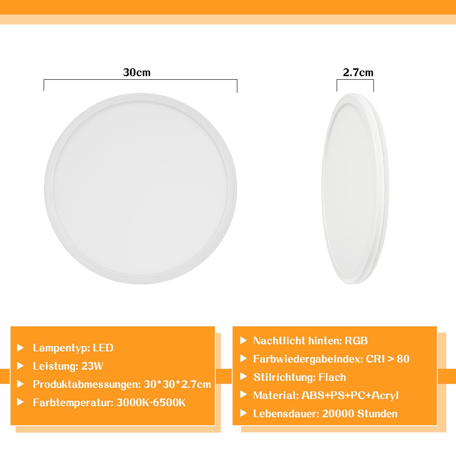 ZMH LED Deckenleuchte mit Smart RGB günstig online kaufen