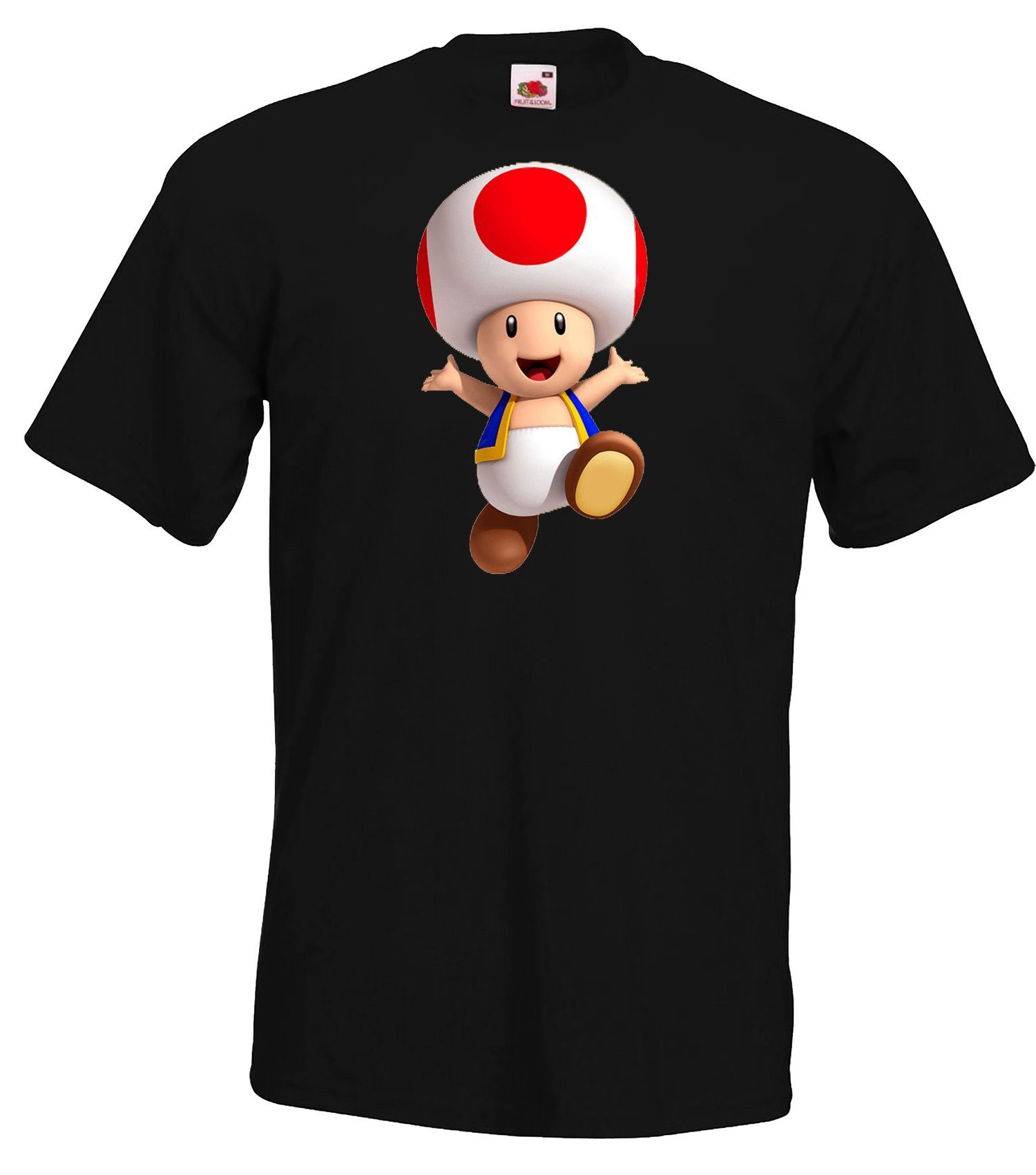 Fun Toad Youth trendigem Herren T-Shirt Schwarz Designz T-Shirt mit Frontprint