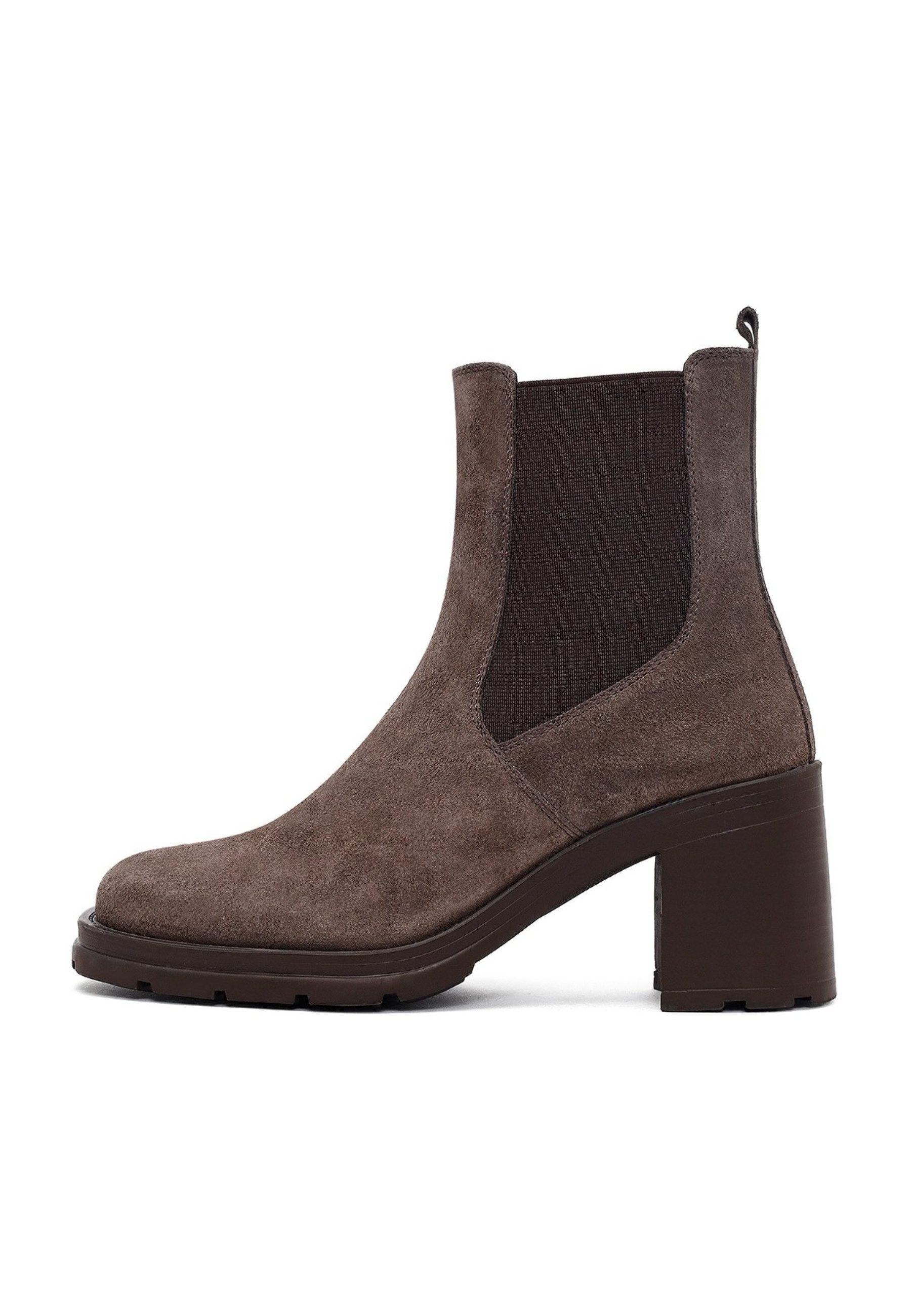 Absatz-Stiefeletten aus Leder Ankleboots