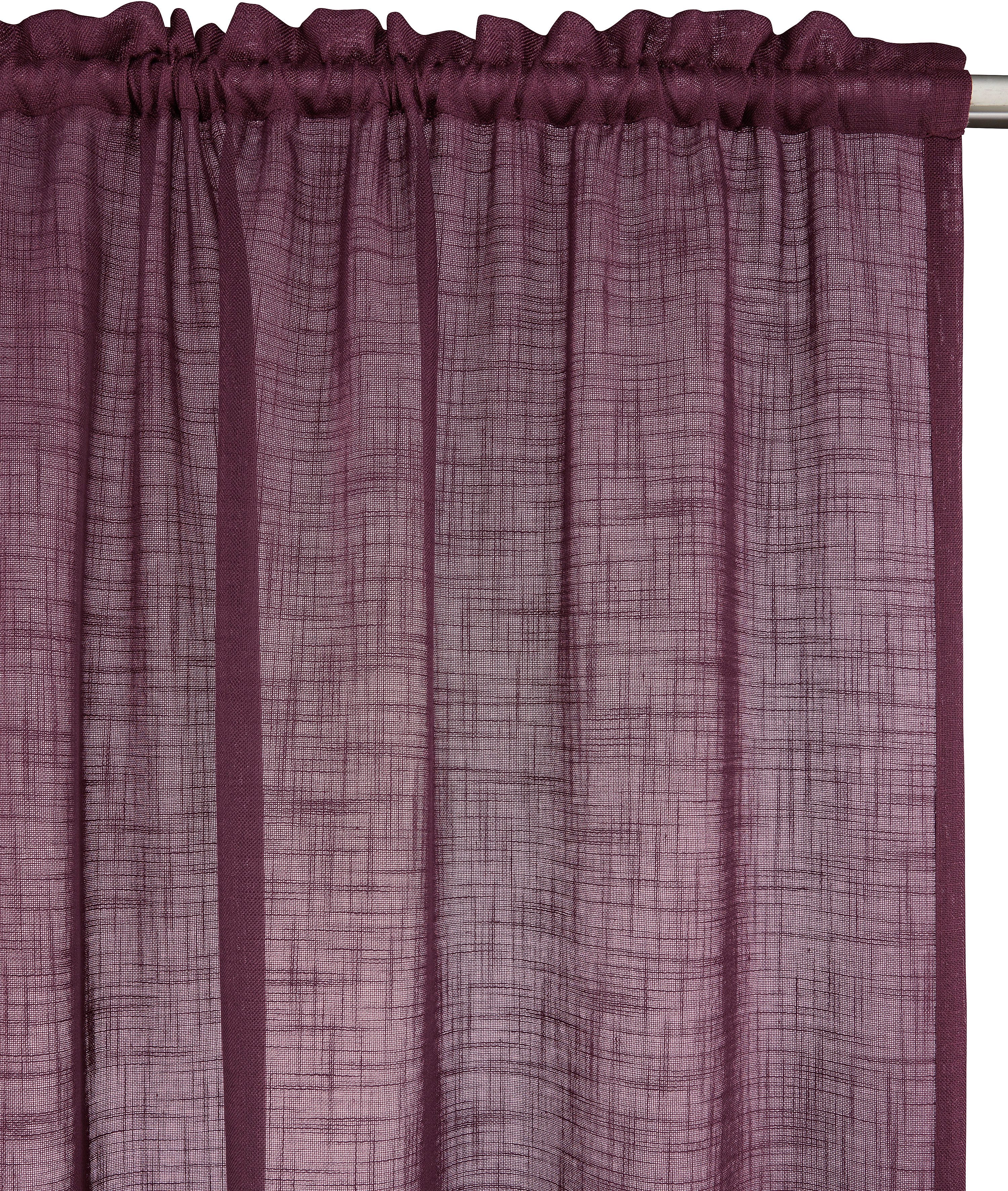 LeGer Home by Lena Gercke Gardine Marusha, Leinenoptik, halbtransparent, 1er & 2er Pack, Topseller! (1 St), Stangendurchzug, halbtransparent, Leinenoptik, grob  – Bild 3 von 5