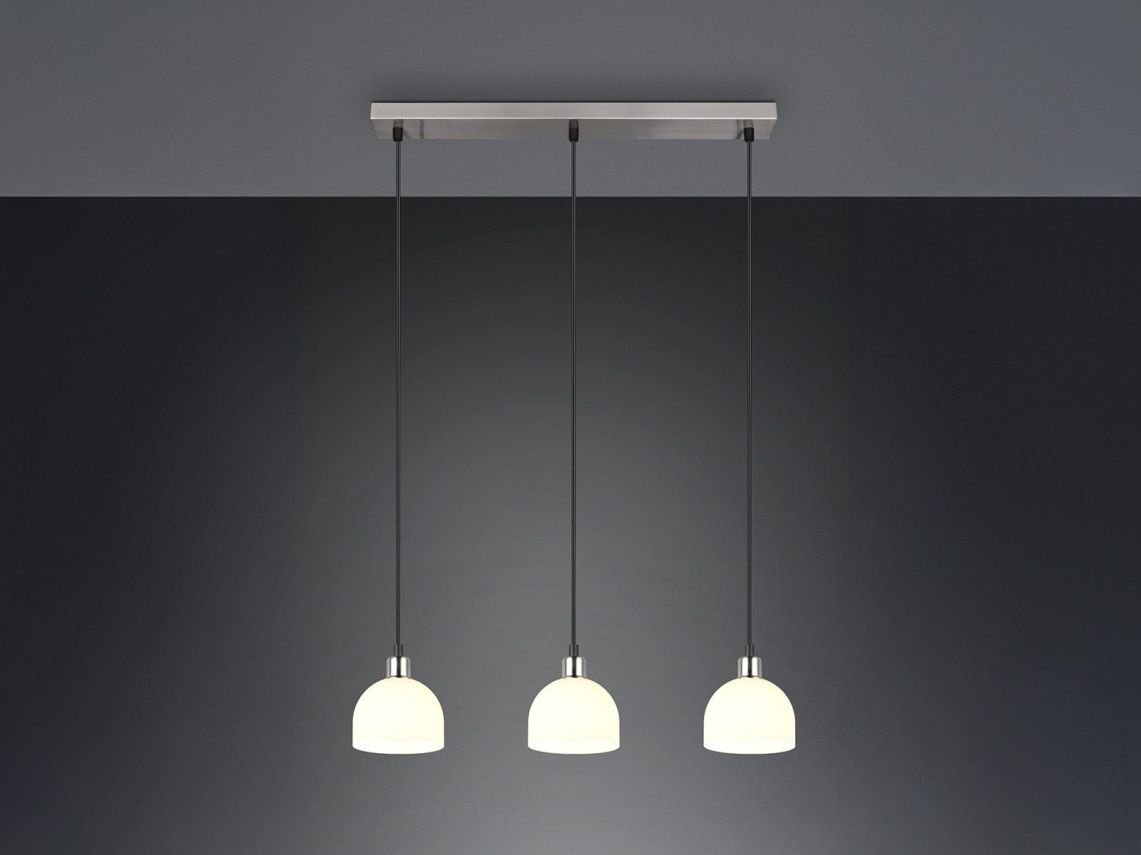 Reality Leuchten Pendelleuchte, ohne Leuchtmittel, Hängelampe für Esstisch oder Kücheninsel, Lampenschirm Milch-Glas