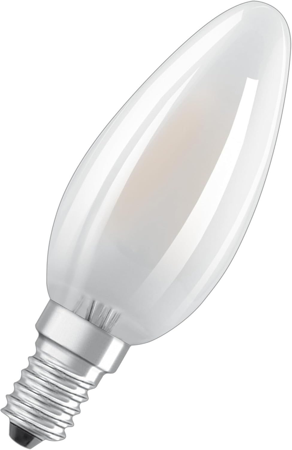 Osram LED-Leuchtmittel OSRAM Filament LED Lampe mit E14 Sockel, Kaltweiss (4000K), Kerzenform, 1 St., OSRAM LED E14 Filament Lampe 4W kaltweiß 4000K Kerzenform matt energie