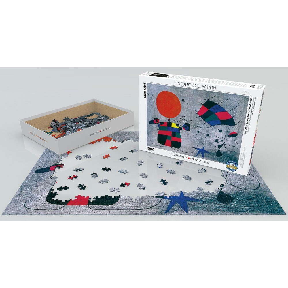 Miró, Lächeln 1000 EUROGRAPHICS Joan Flammenflügel der Das von Puzzle Puzzleteile