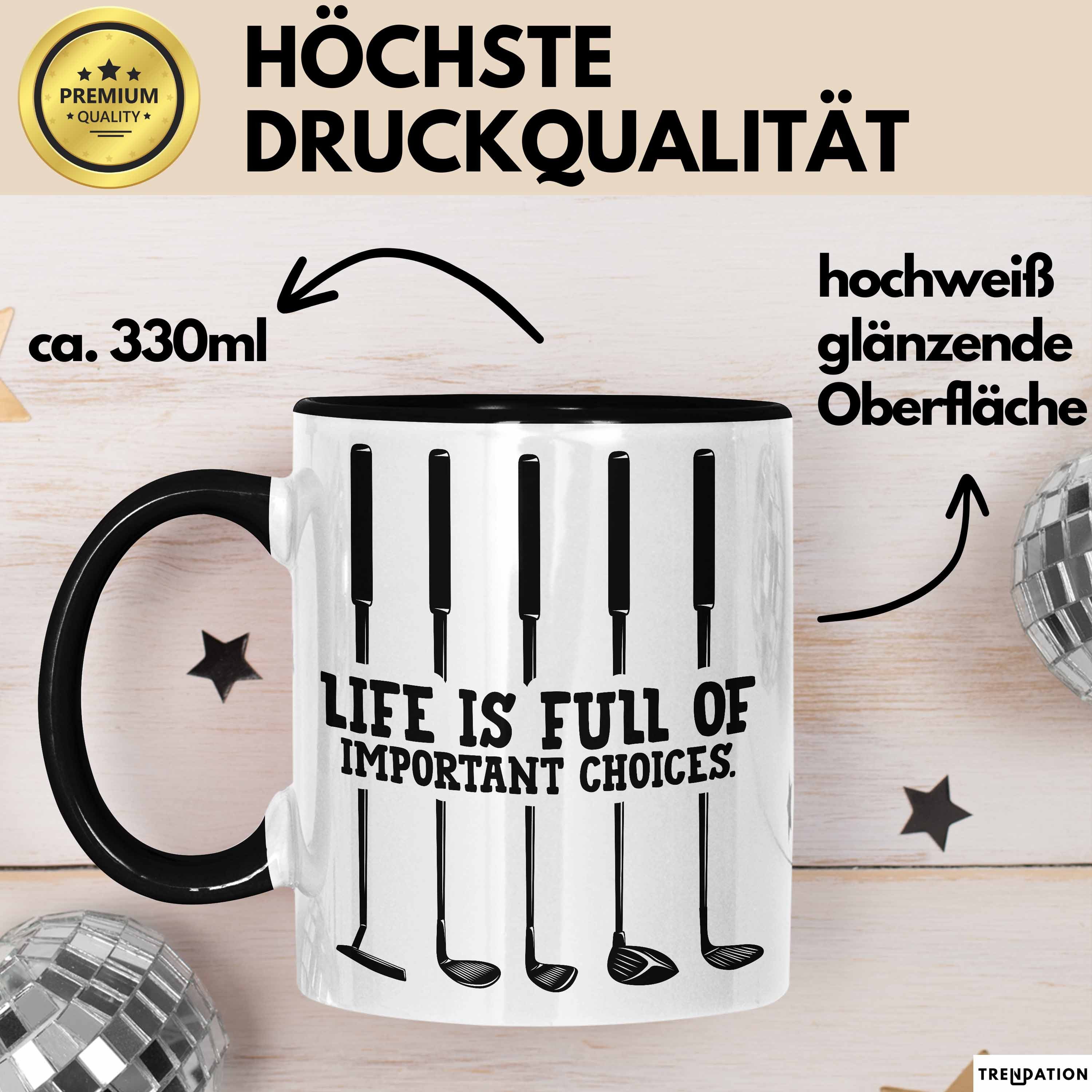 Trendation Tasse Golf Tasse Geschenk Für Golf-Spieler Geschenkidee Life Is Full Of Impo