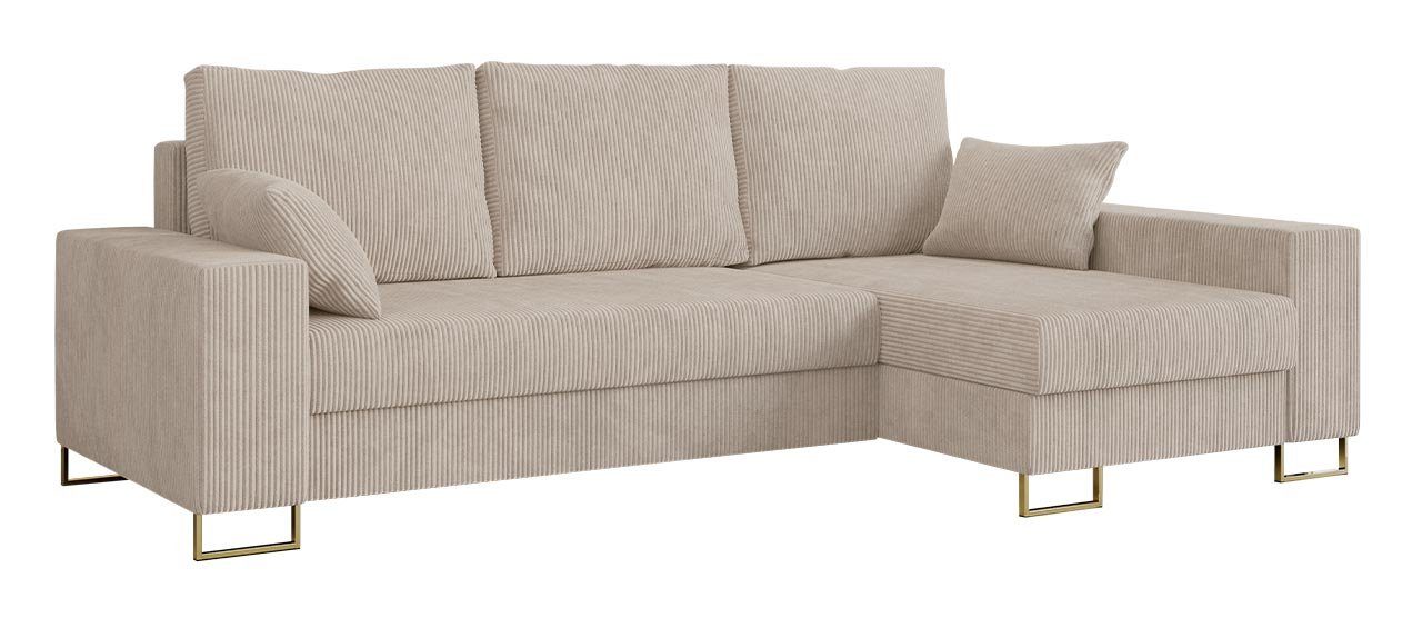 MKS MÖBEL Ecksofa DORIAN, L-Form Beige Couch Schlaffunktion, lose mit Modern Lincoln Stil, Kissen