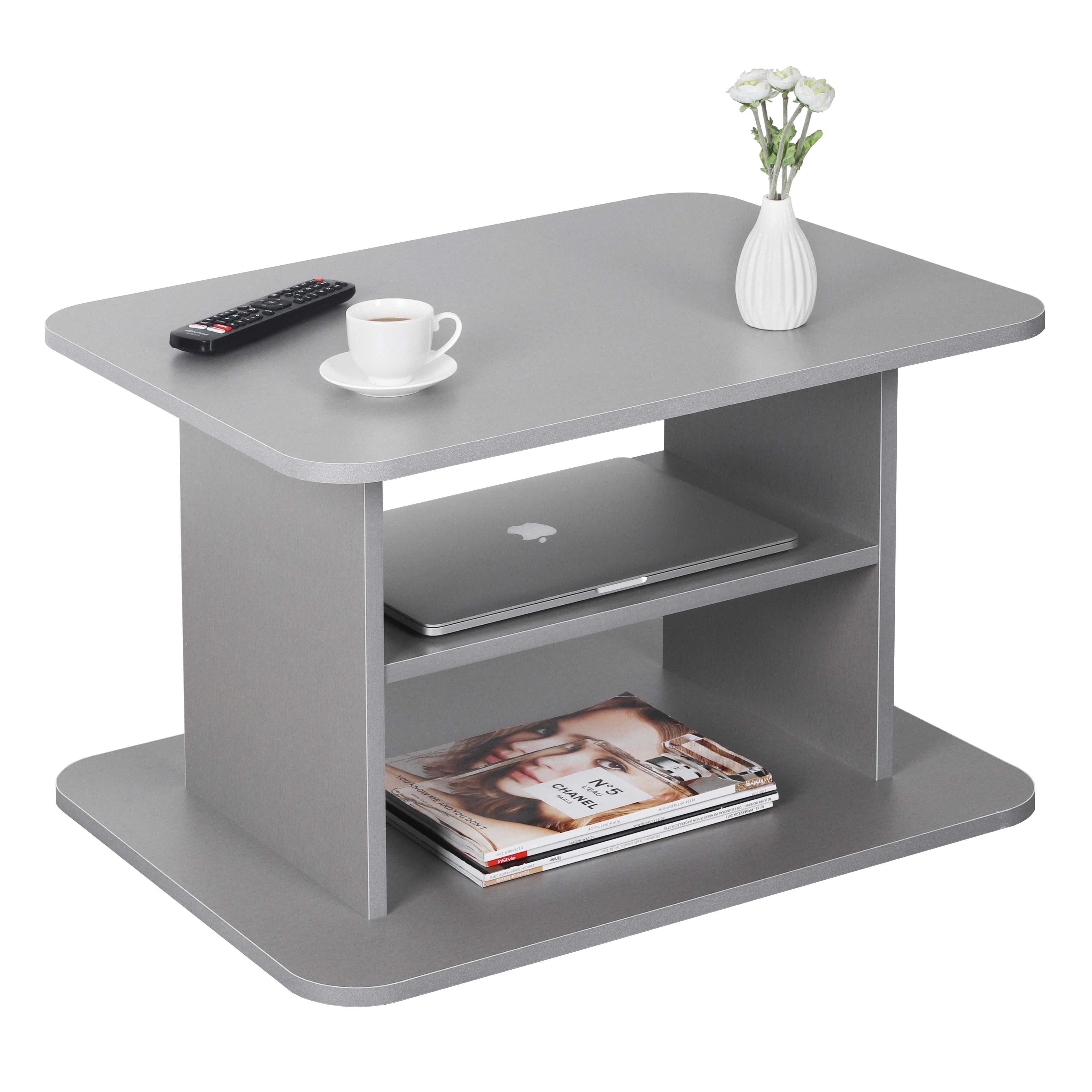 RICOO Couchtisch WM094-PL (1-St), Sofatisch mit Stauraum Wohnzimmer Tisch Beistelltisch Kaffeetisch