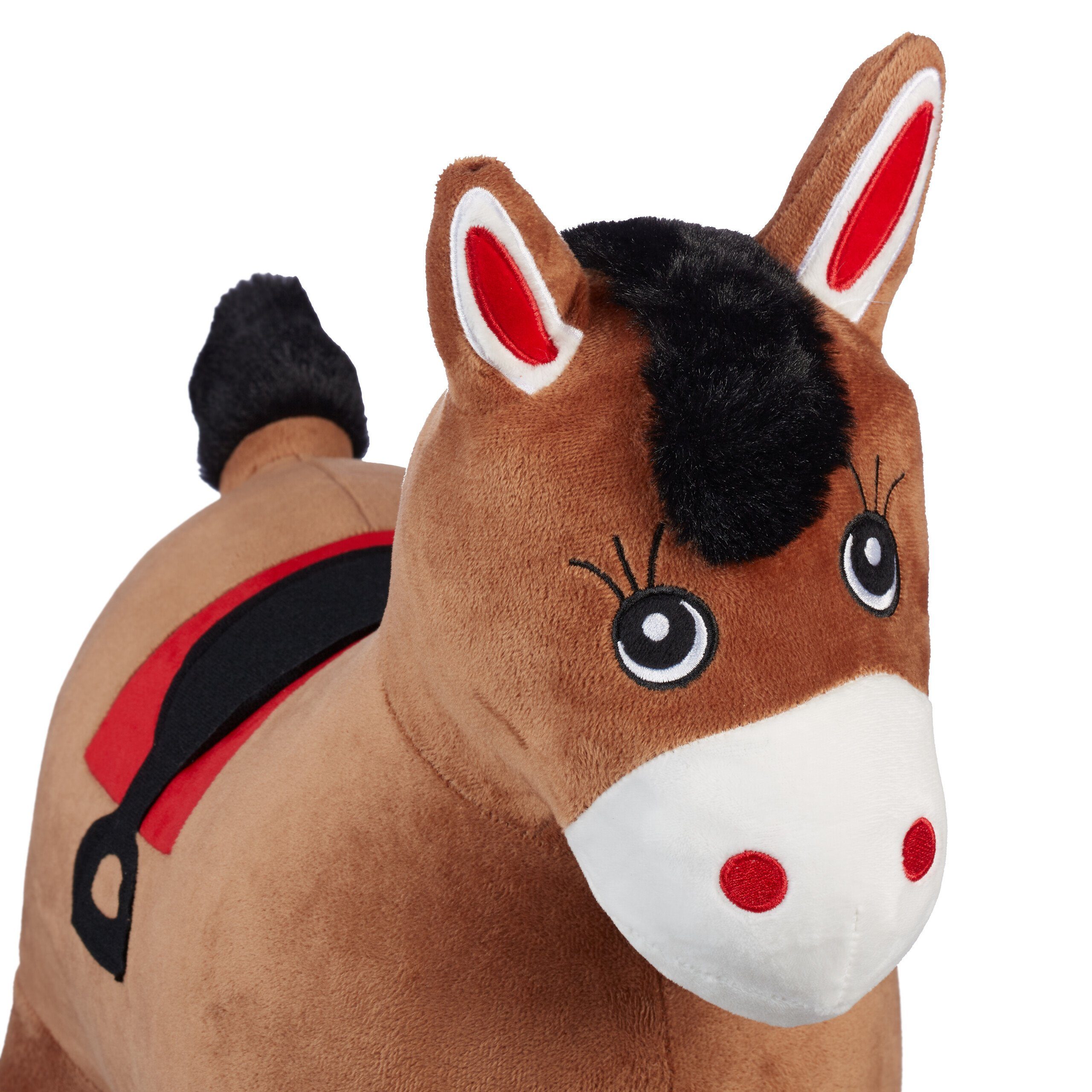 relaxdays Hüpftier Pferd mit Bezug