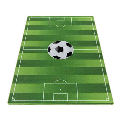 Kinderteppich für Spiel-Kinderzimmer Fußballstadion für Jungs und Mädchen, Stilvoll Günstig, Rechteck, Höhe: 7 mm