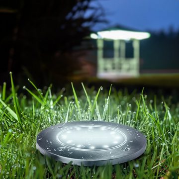 Maclean LED Gartenleuchte MCE318, LED Solar Bodenleuchten mit Erdspieß
