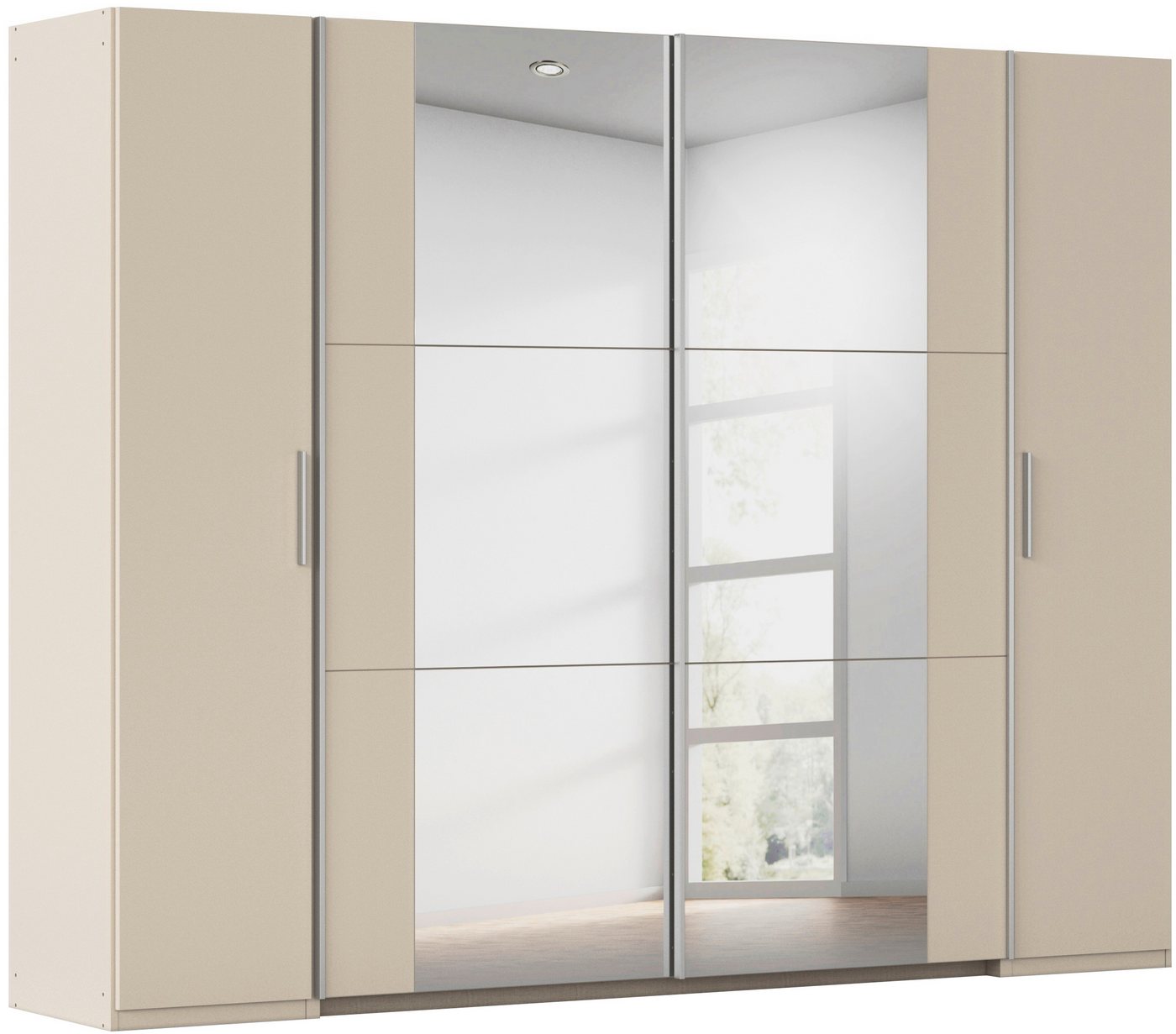 rauch Schwebetürenschrank Kleiderschrank Drehtürenschrank Schrank Garderobe KRONACH (in 3 Ausstattungen BASIC/CLASSIC/PREMIUM, Breiten 225/268/311/354 cm) Kombischrank optional mit 1 oder 2 Spiegel viele Böden MADE IN GERMANY