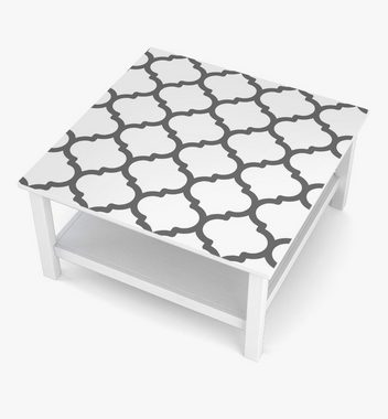 MyMaxxi Möbelfolie MyMaxxi - selbstklebende Tischfolie Abstrakt sich wiederholendes Ornament Muster weiss grau kompatibel mit Ikea Lacktisch Schlicht Elegant Kunstwerk Möbelfolie Aufkleber - blasenfrei zu verkleben