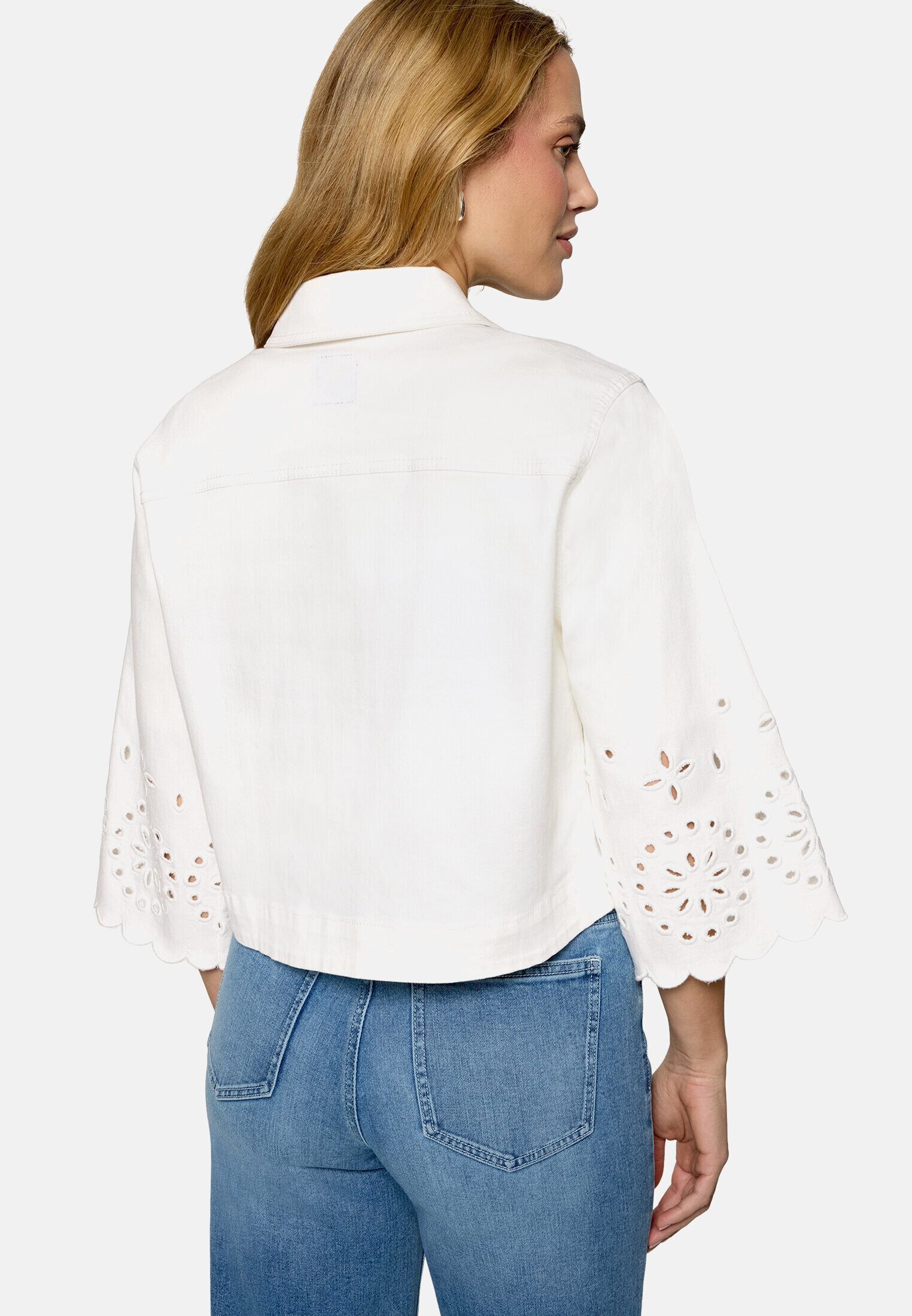 Zero Jackenblazer Damen mit Lochmuster Lochstickerei