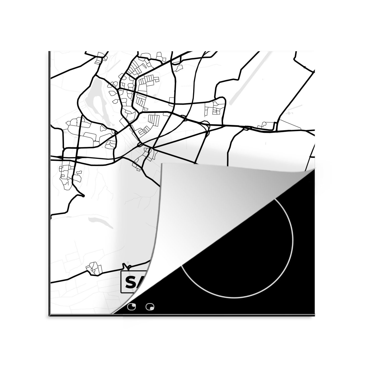 Arbeitsplatte Ceranfeldabdeckung, Herdblende-/Abdeckplatte Karte - 78x78 für MuchoWow tlg), Vinyl, - cm, Stadtplan, (1 Karte küche - Salzgitter