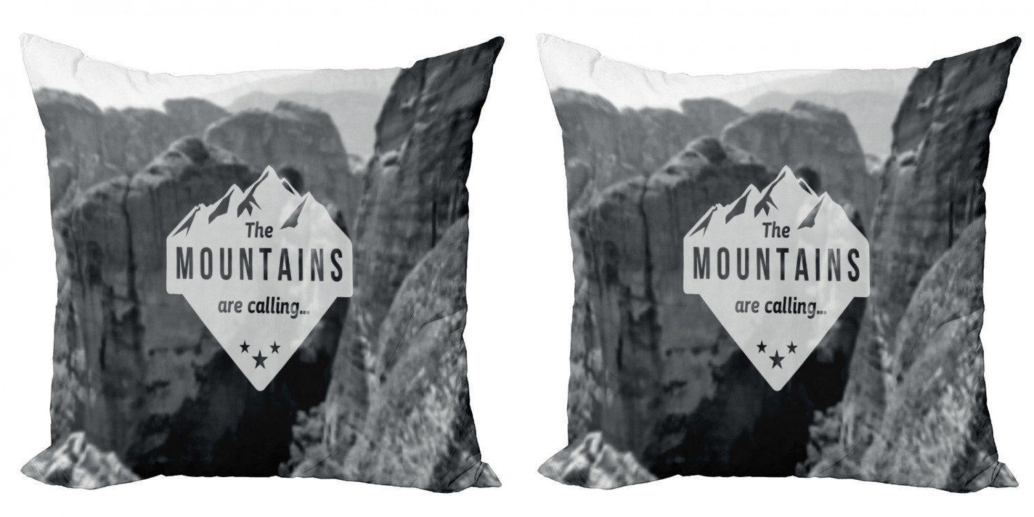 Kissenbezüge Modern Accent Doppelseitiger Digitaldruck, Abakuhaus (2 Stück), Abenteuer Berg ruft