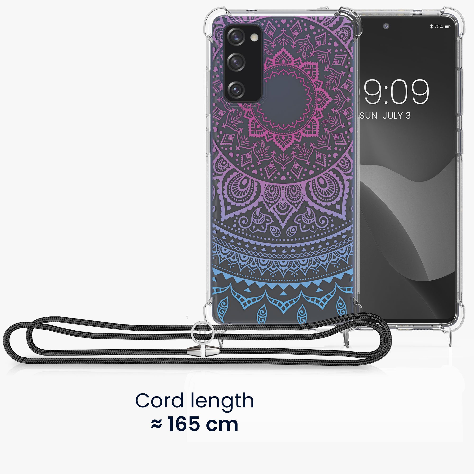 kwmobile Handyhülle Hülle für Samsung Galaxy S20 FE, Silikon Handyhülle mit Kette - Handykette Handyband