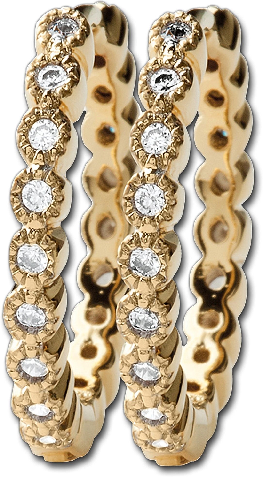 Balia Creolen-Set Balia Creole plain Zirkonia (Creole), Creolen vergoldet (Gelbgold 750) plain Damen Ohrschmuck