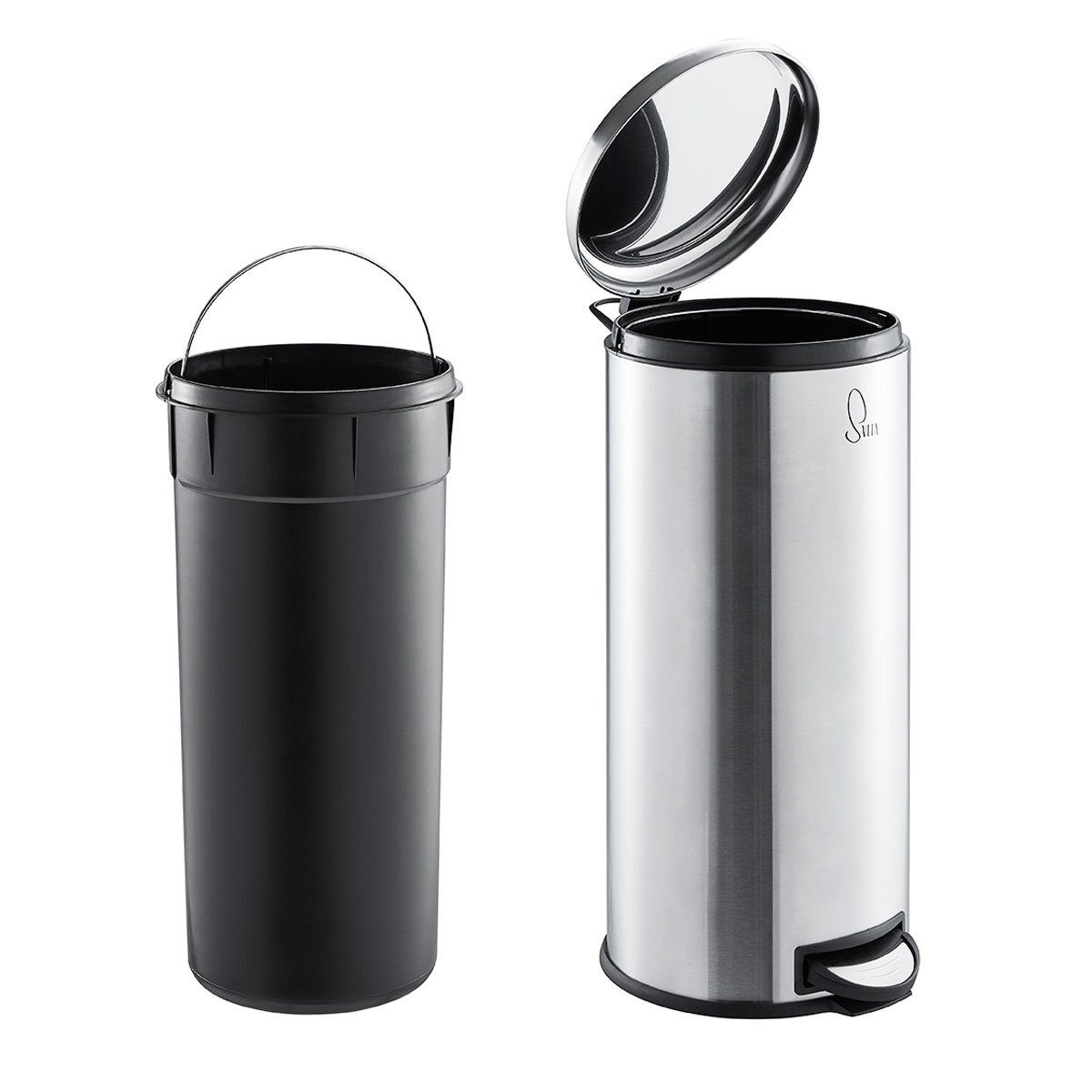 SVITA Mülleimer, Treteimer, Inneneimer, Abfalleimer, Edelstahl, 30 Liter