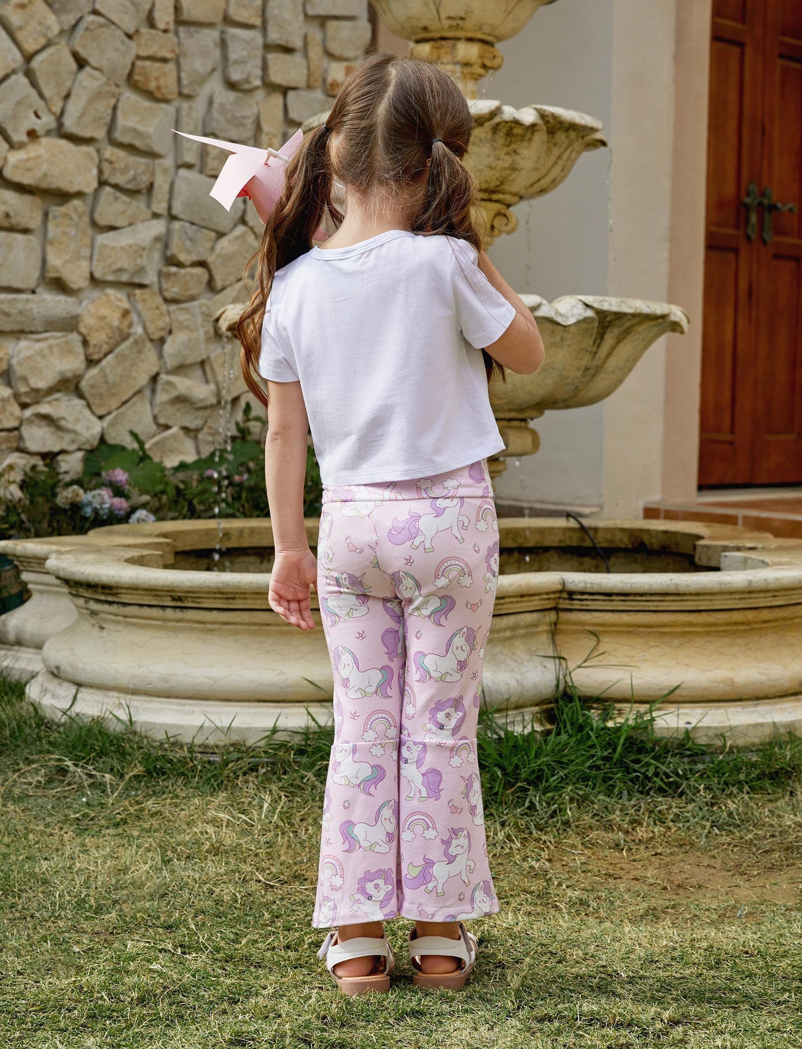 YI Kinderanzug Regenbogen Pony Mädchen Kleidung Sets Sommer,T-Shirt&Hosen-Outfits