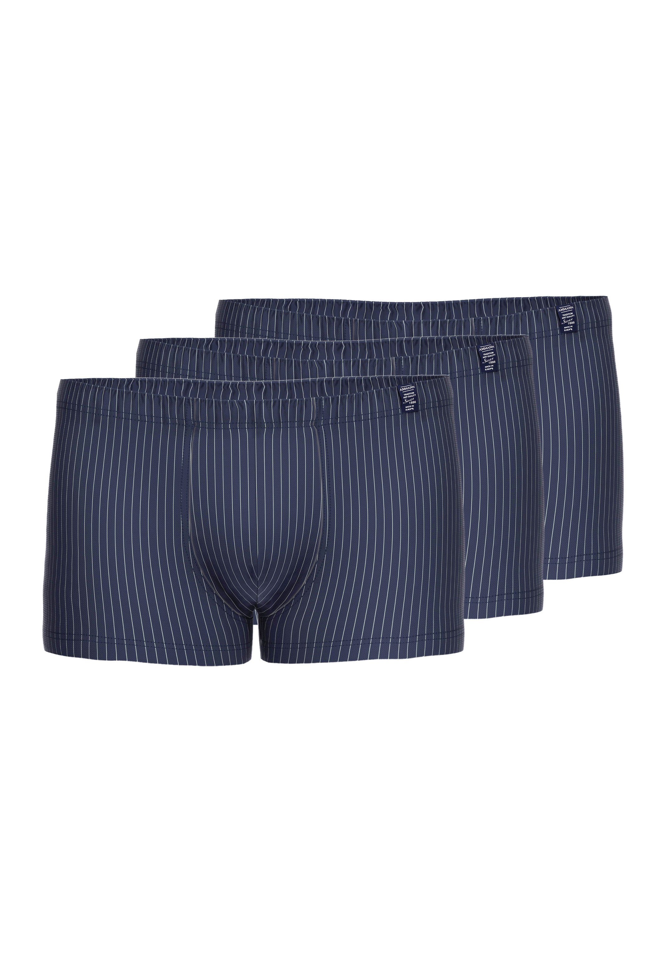 Ammann Retro Boxer 3er Pack Urban Traveller (Spar-Set, 3-St) Retro Short / Pant - Baumwolle - Ohne Eingriff - Nightblue