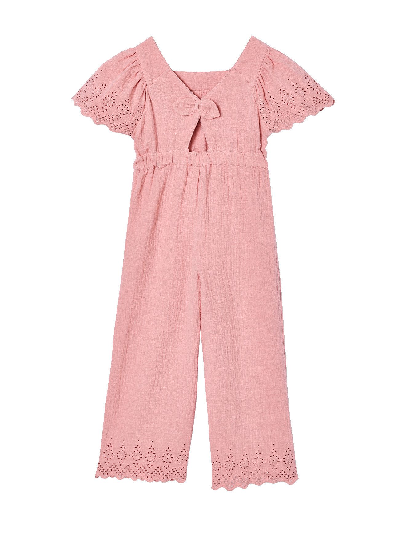 vertbaudet Jumpsuit Mädchen Jumpsuit aus Musselin mit Stickerei Stickerei