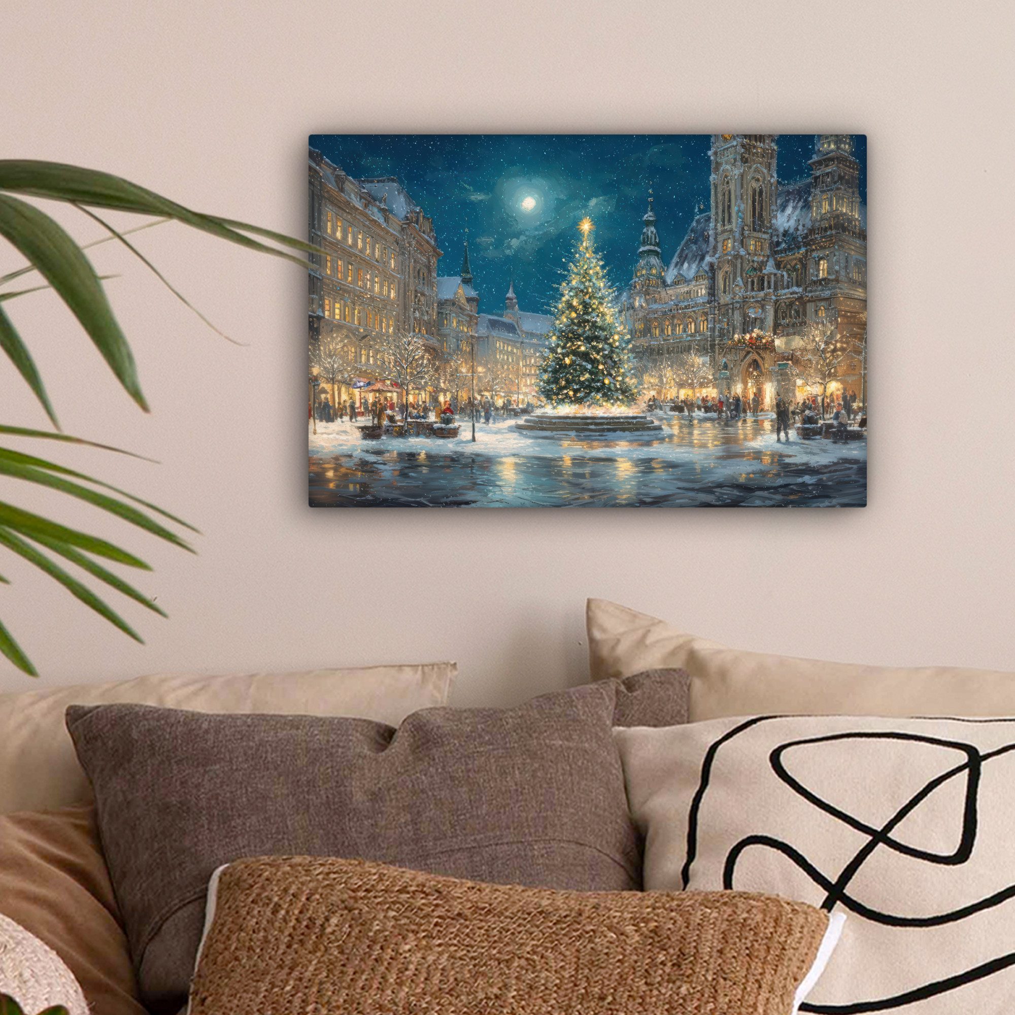 OneMillionCanvasses® Leinwandbild Heiligabend - Town Square günstig online kaufen