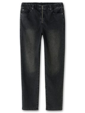 Sheego Stretch-Jeans Große Größen in Schlupfform mit V-Einsatz