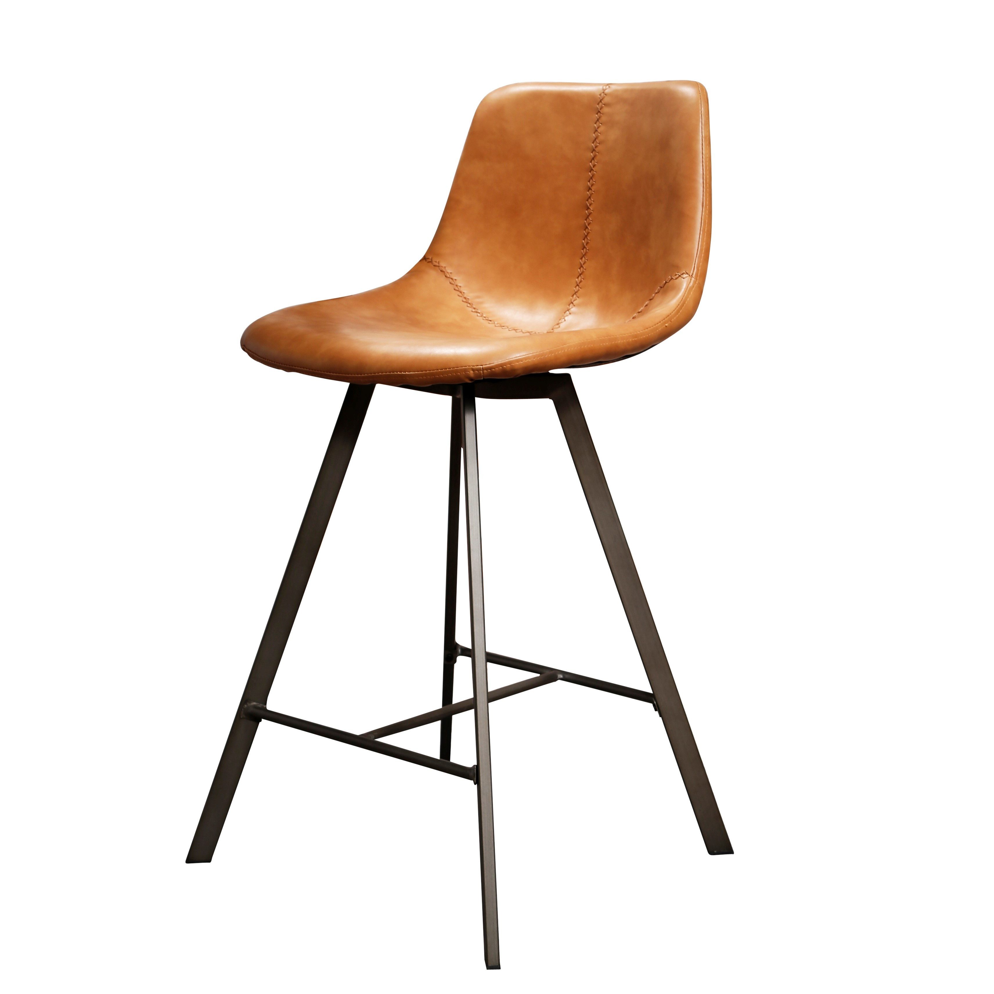 Barhocker Barstuhl Barhocker Zig Zag Industrial Cognac