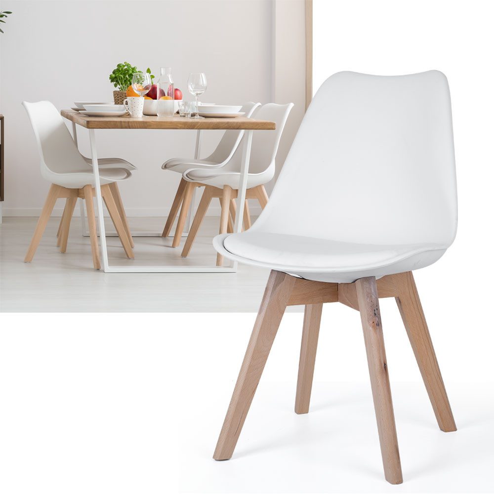etc-shop Stuhl, Esszimmerstühle Eiche weiß Schalenstühle günstig online kaufen