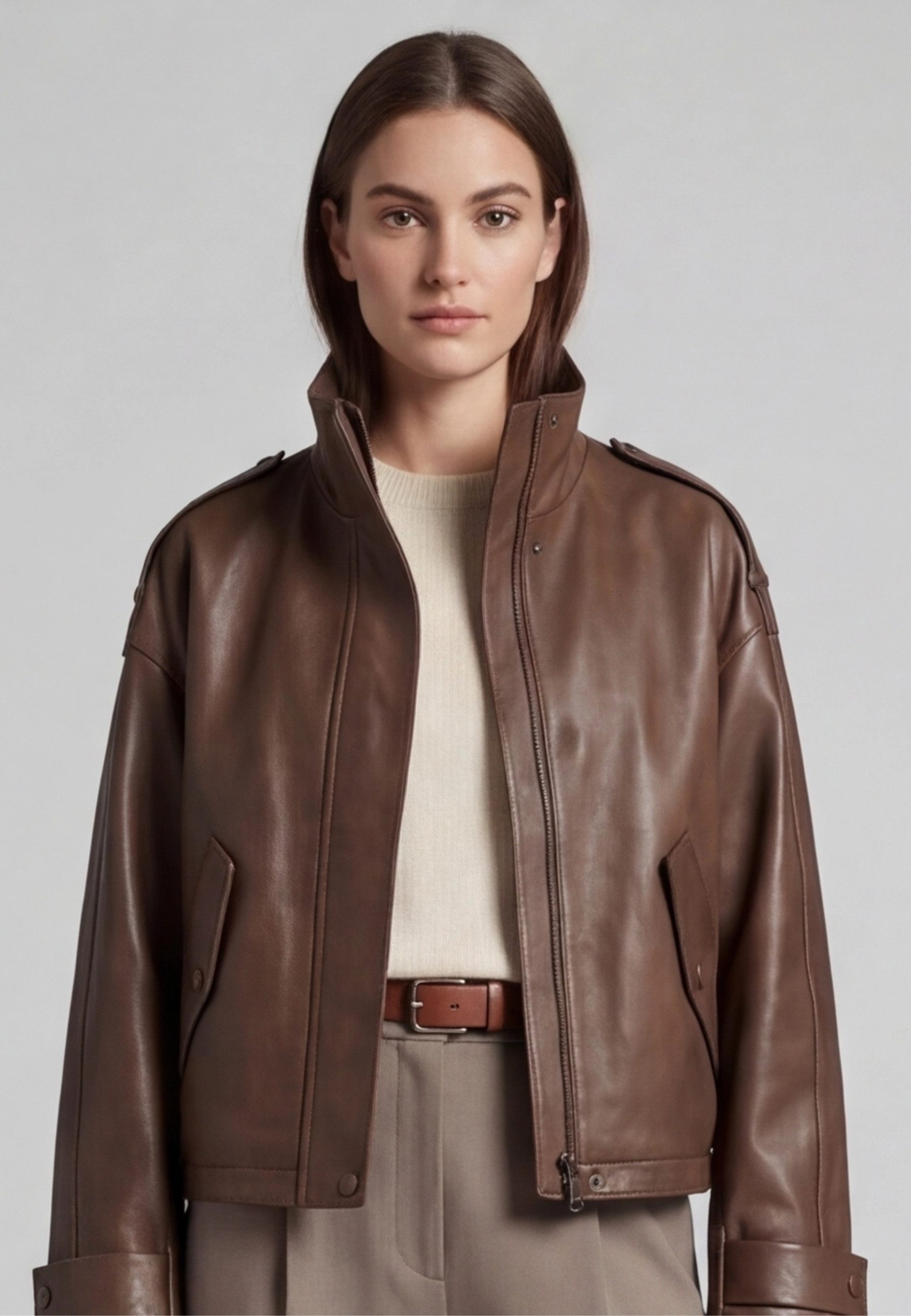 RICANO Lederjacke Debora Handgefertigt aus echtem Leder