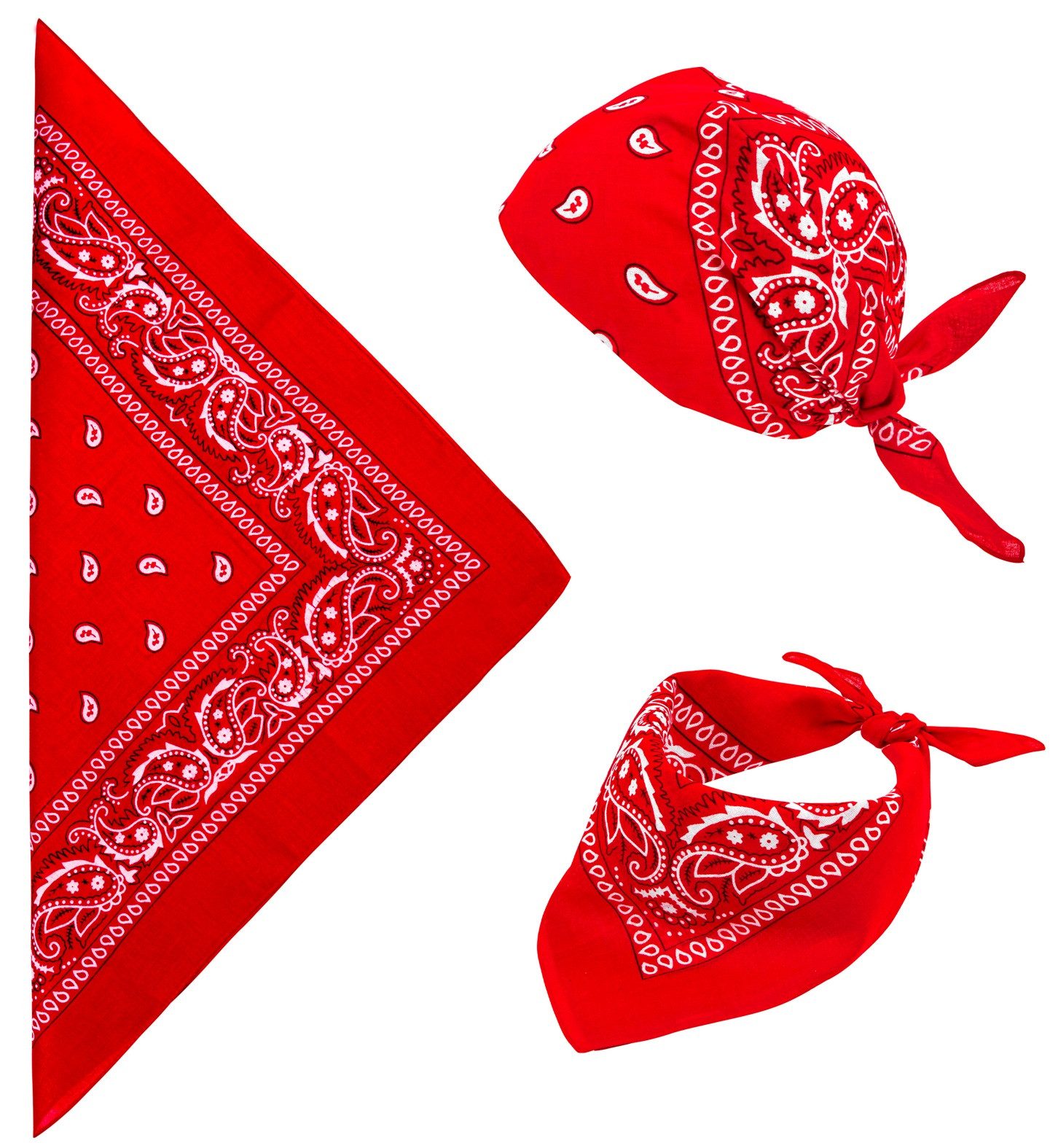 Widmann S.r.l. Cowboy-Kostüm Bandana Halstuch Cowboy Kostüm - 55x55cm, Rot