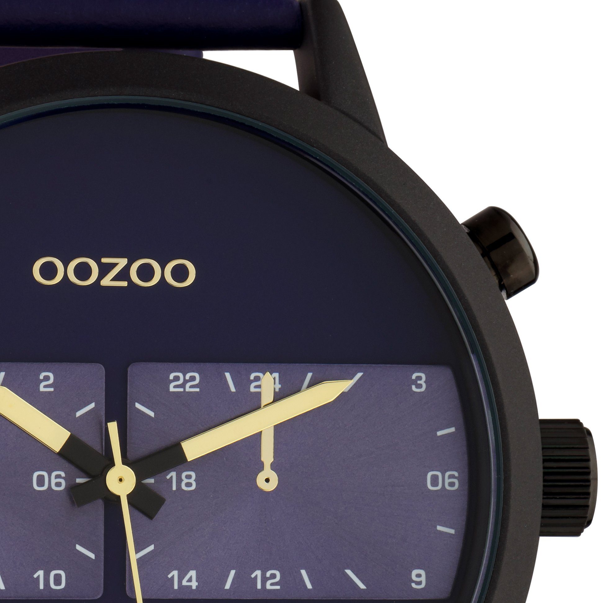OOZOO Quarzuhr C10515, Metallgehäuse, schwarz IP-beschichtet, Ø ca. 50 mm