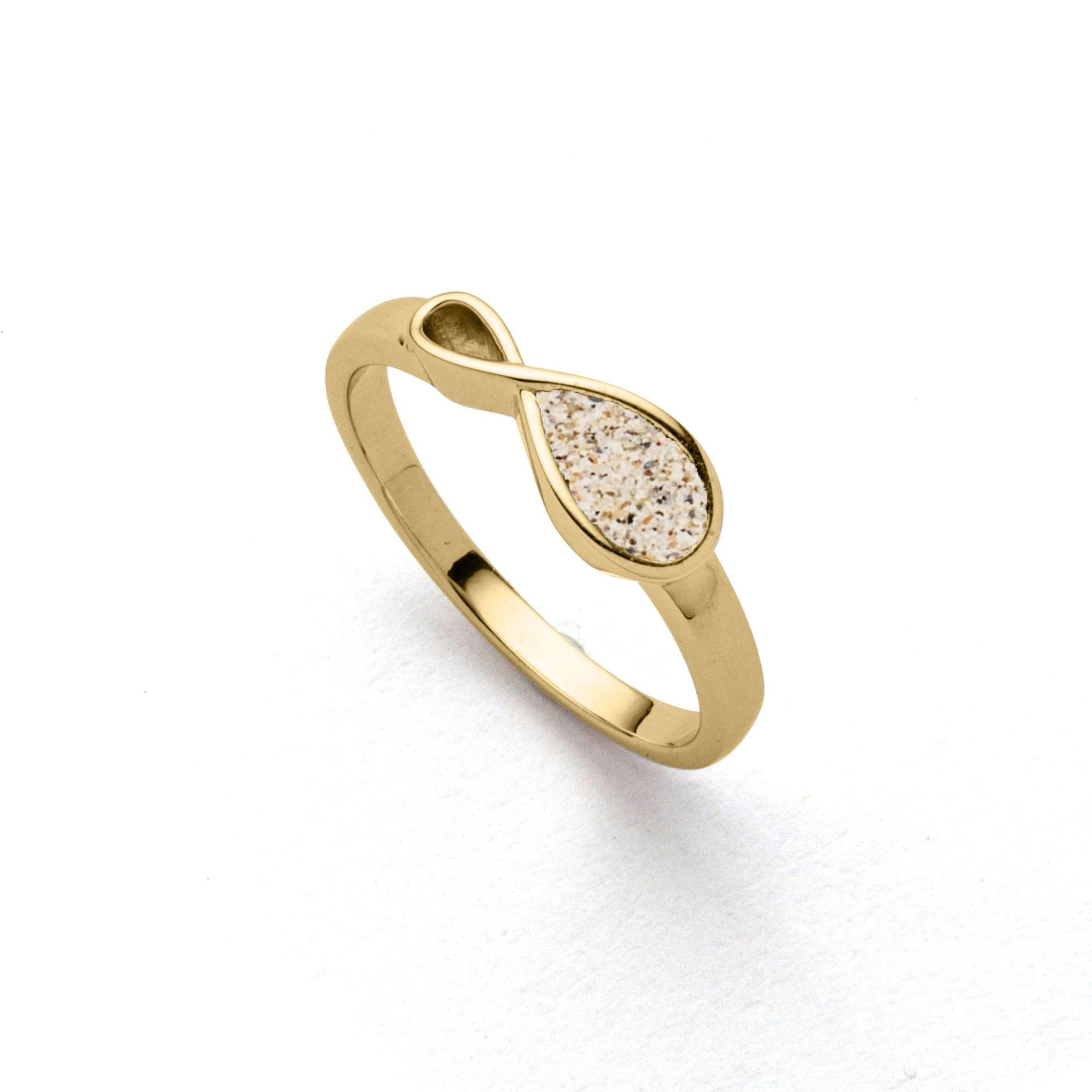Fingerring DUR Schmuck: Ring "Forever" mit Strandsand, vergoldet, R6137