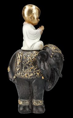 Figuren Shop GmbH Dekofigur Buddha Figur reitend auf Elefant - Mythologie Dekofigur Tierfigur Deko