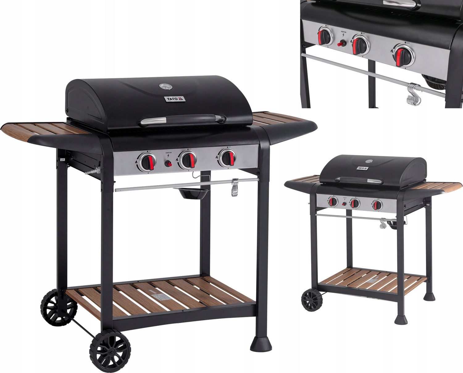 Yato Gasgrill Gasgrill 9kW, 3 Brenner, Stahl 122 x 57 x 98 cm, Gasgrill 9kW, 3 Brenner, Stahl 122 x 57 x 98 cm, Gasgrill 9kW, 3 Brenner, Stahl 122 x 57 x 98 cm