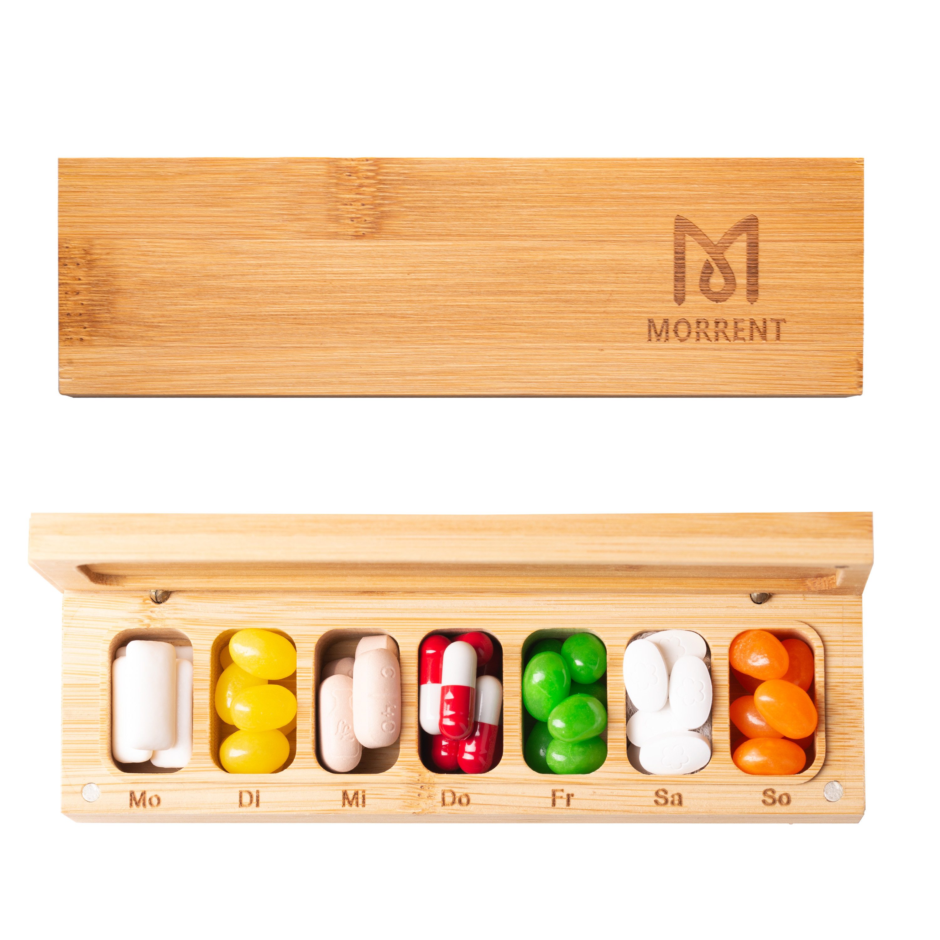 MORRENT Pillendose Tablettenbox 7 Tage - Einfaches Füllen - Medikamentenbox - Pillendose