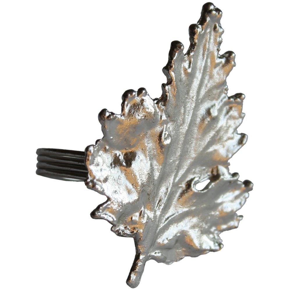 matches21 HOME & HOBBY Platzset Serviettenring Blatt Figur silber Messing Landhaus, (1-St)