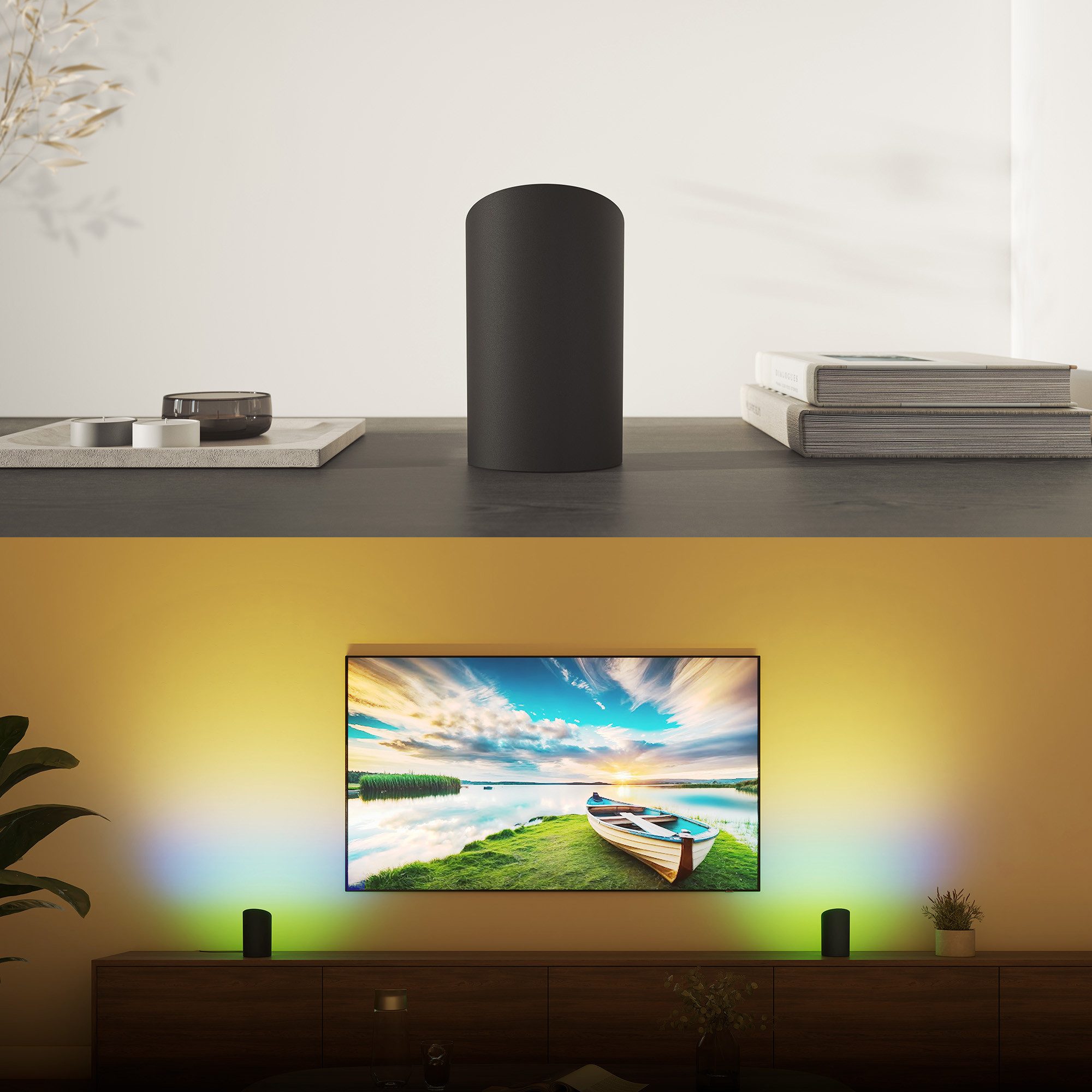 Philips Hue Smarte LED-Leuchte Play Gradient Wallwasher Doppelpack weiss, Abschaltautomatik, Bluetooth, CCT - über Fernbedienung, Dimmfunktion, Farbsteuerung, Farbwechsel, Leuchtdauer einstellbar, Memoryfunktion, Nachtlichtfunktion, RGB, Smart Home, Timerfunktion, dimmbar über Fernbedienung, erweiterbar, mehrere Helligkeitsstufen, LED wechselbar, RGB, inkl. Netzteil