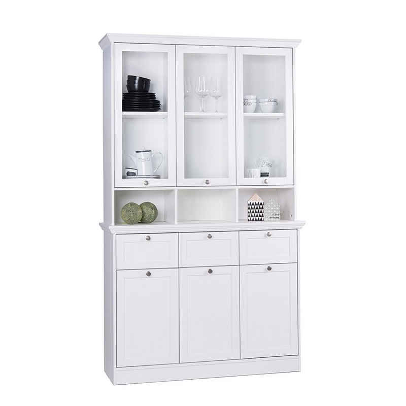 Finori Küchenbuffet 001791 Landwood 50 Buffet Küchenschrank Küchenkommode Stauraum Küche weiss ca. 120 cm