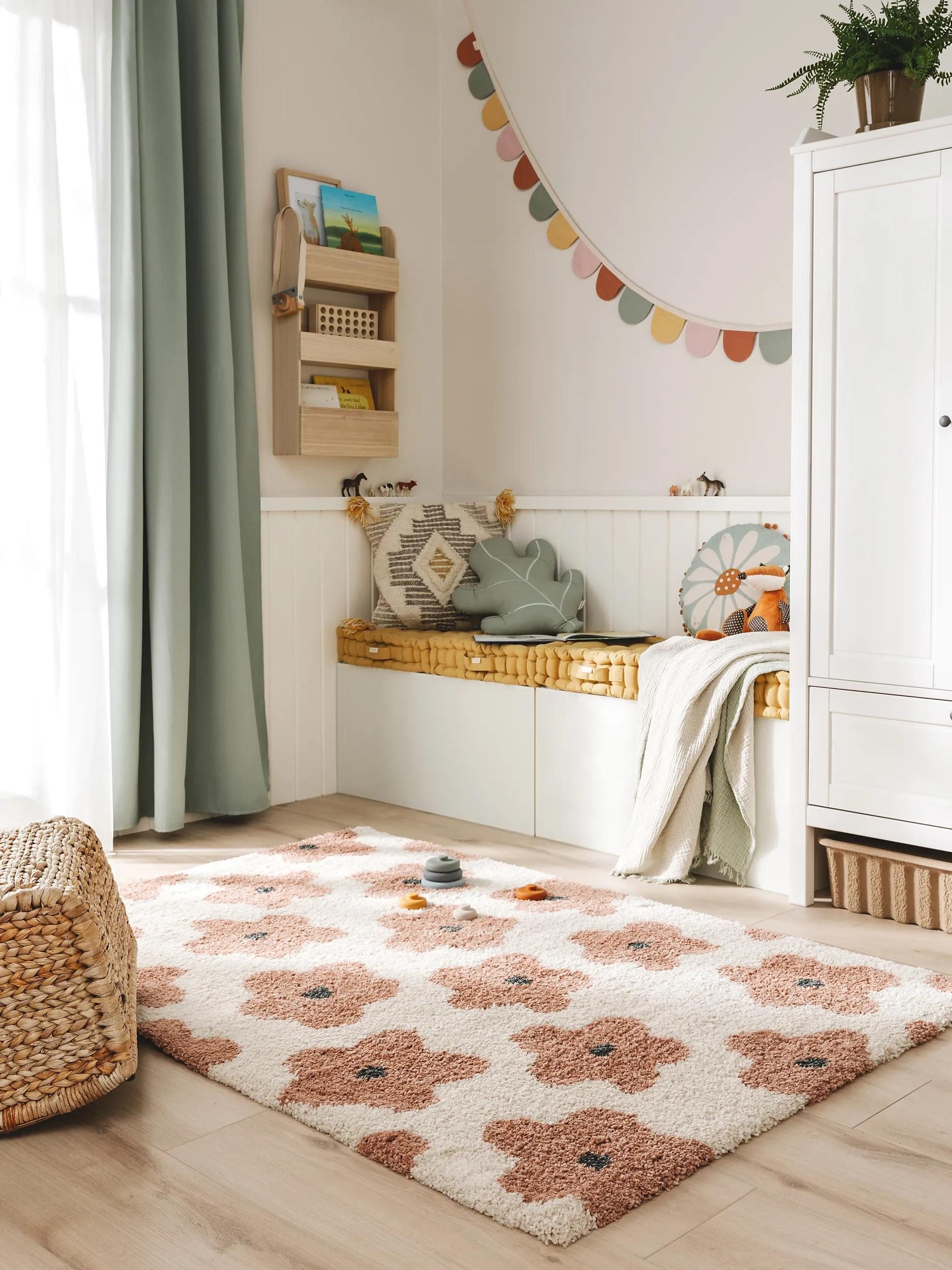 benuta Kinderteppich Gobi, rechteckig, Höhe: 21 mm, Teppich Wohnzimmer, Schlafzimmer, Esszimmer, Flur, Kunstfaser, Cozy