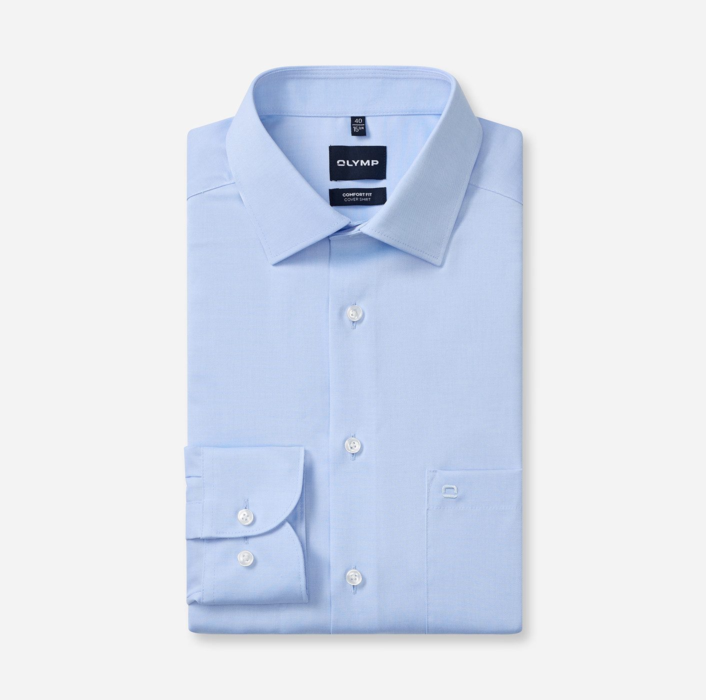 OLYMP Langarmhemd Luxor Cover Shirt höchste Blickdichte, bügelfrei, Businesshemd, Comfort fit