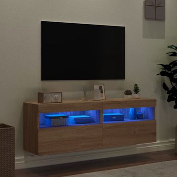 vidaXL TV-Schrank TV-Wandschränke mit LED-Leuchten 2 Stk Sonoma-Eiche 60x30x40cm