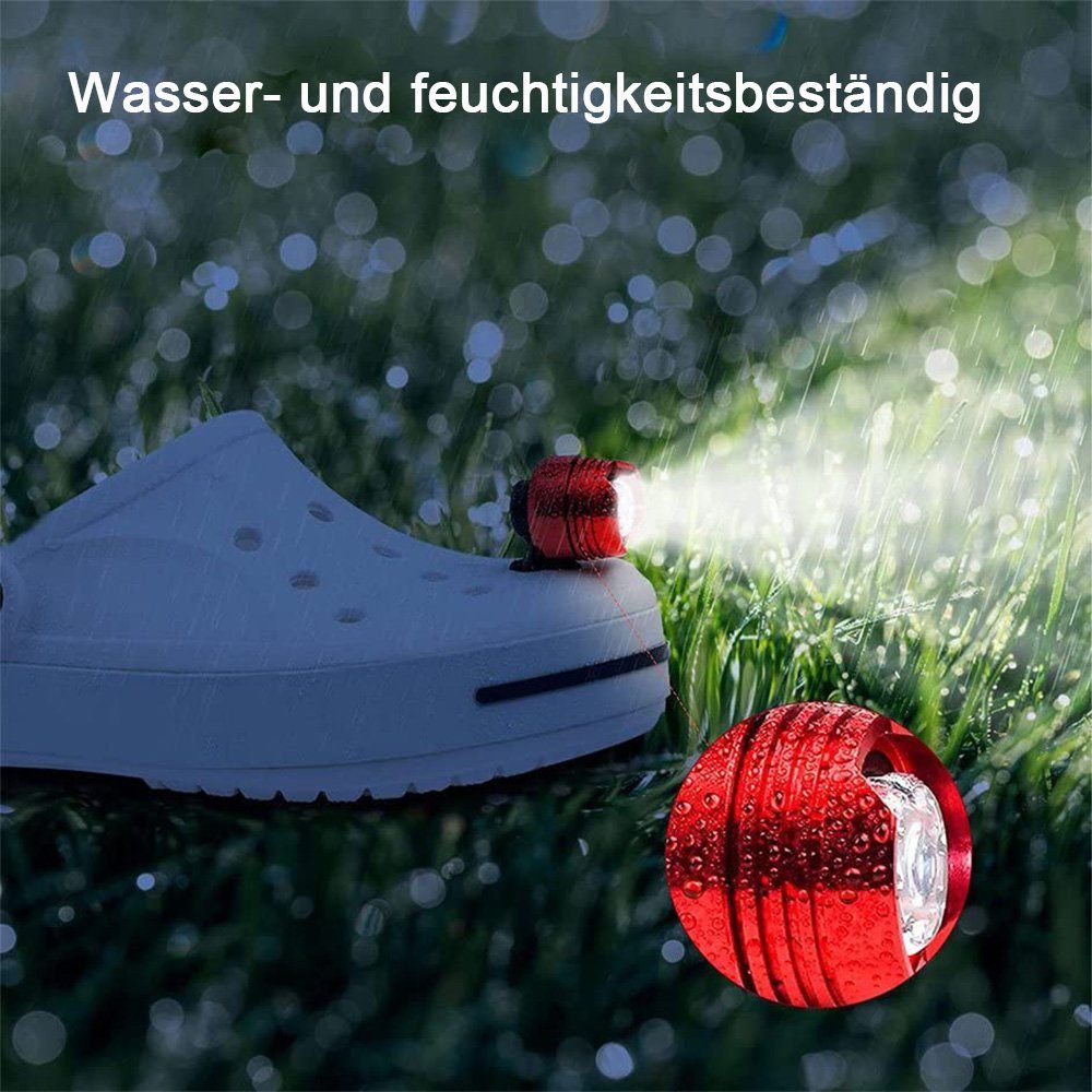 zggzerg LED Scheinwerfer 2 Scheinwerfer für Schuhe Clogs für Headlights Rot Stück Croc-Zubehör Croc