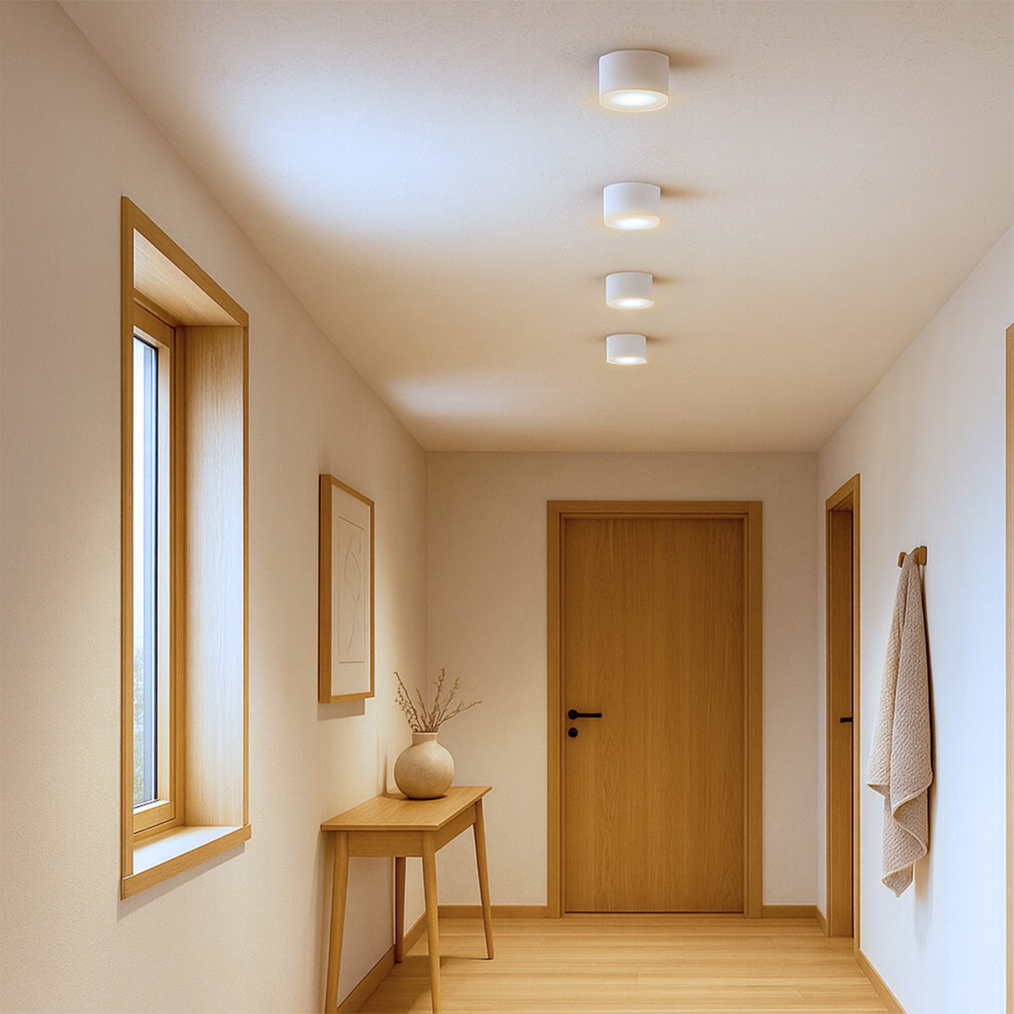 SSC-LUXon LED Aufbaustrahler LANTI Deckenspot rund weiß schwenkbar mit LED Lampe 4W neutralweiß, Neutralweiß