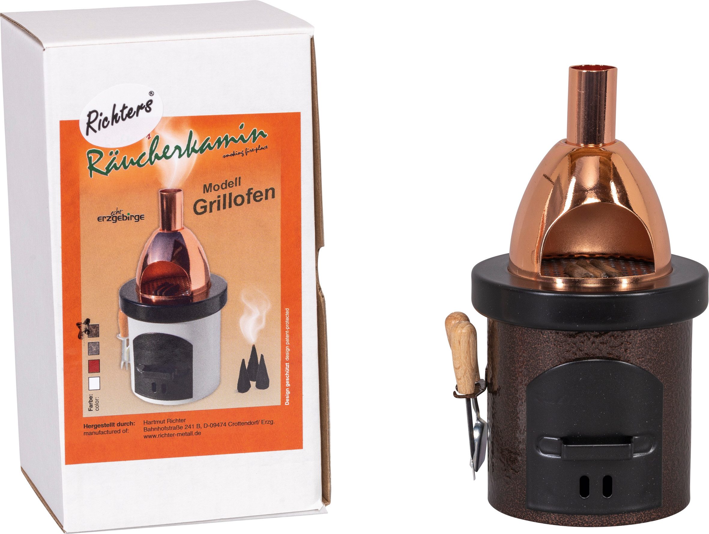 SAICO Original Räuchermännchen Räucherofen, Grillofen, aus Metall, BxHxT: 7,5x14x7,5 cm