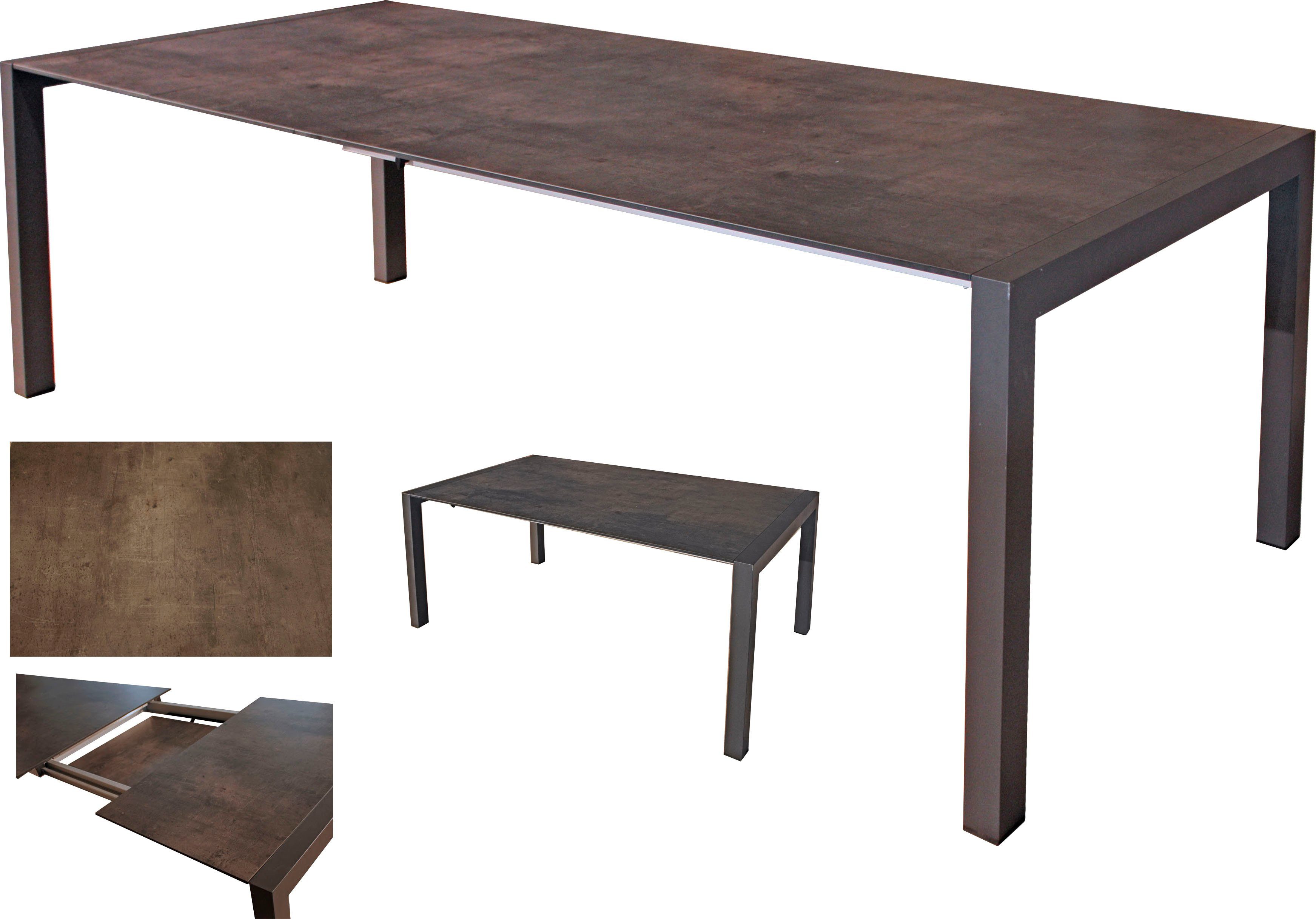 Garden Pleasure Garten-Essgruppe SOPHIA, (9-tlg., 1x Ausziehtisch, 8x Stapelstuhl), Ausziehbarer Tisch, Stühle stapelbar, geeignet für 8 Personen