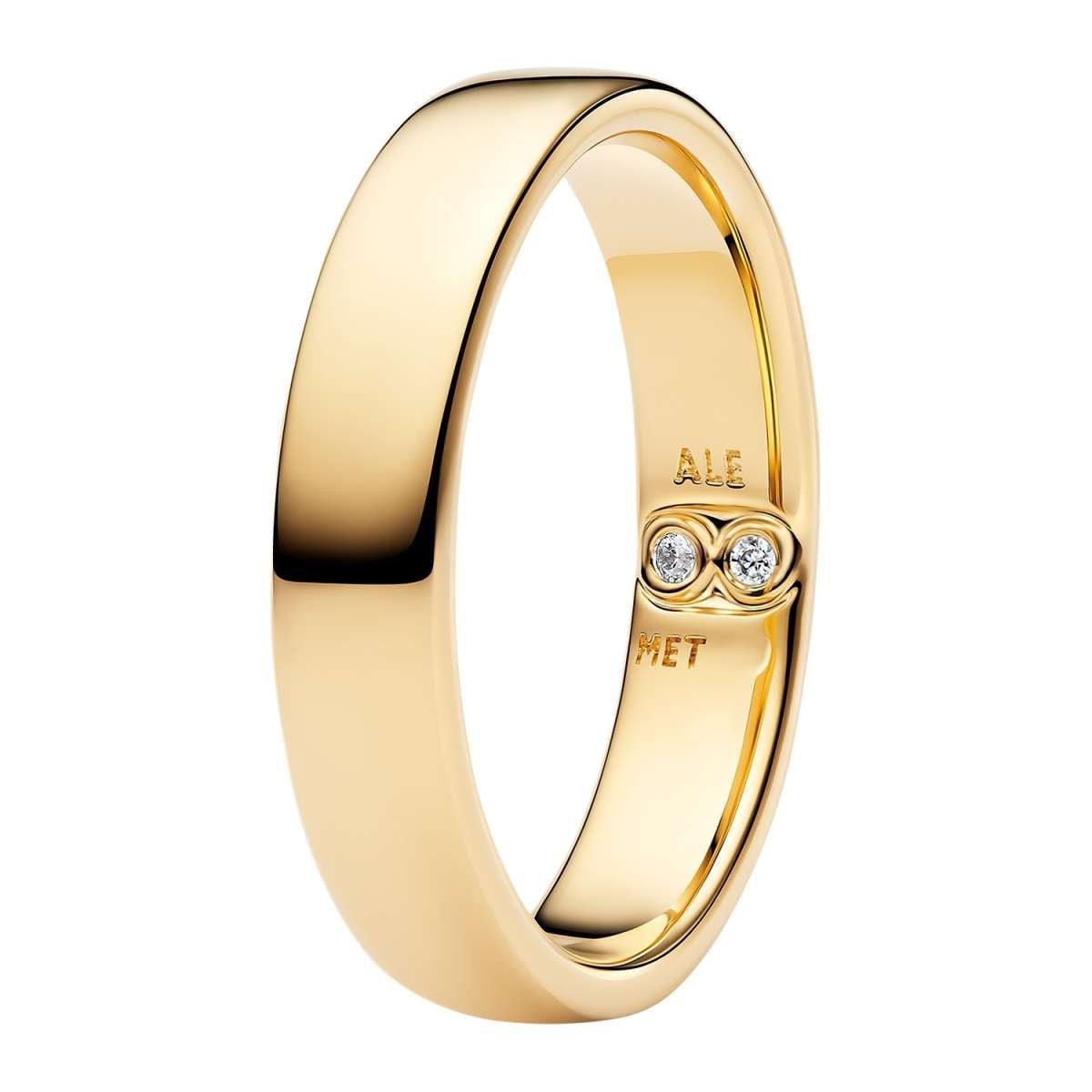 Pandora Fingerring 164776C01, für Damen-Ring Klassische Schiene Goldfarben