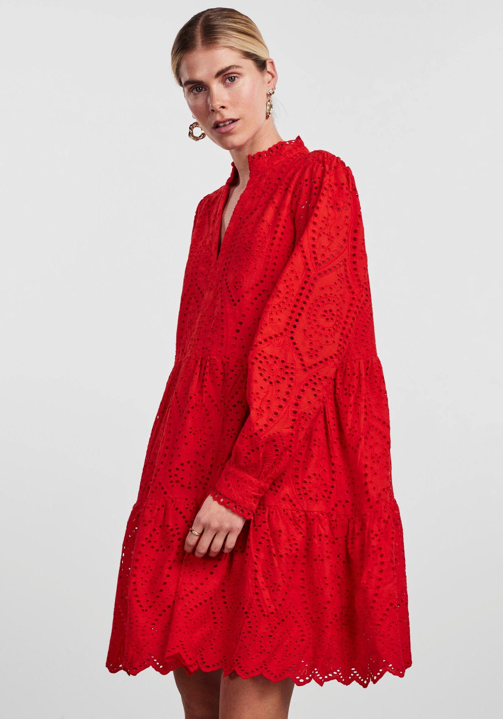 Y.A.S Blusenkleid YASHOLI LS DRESS Fiery Red NOOS S